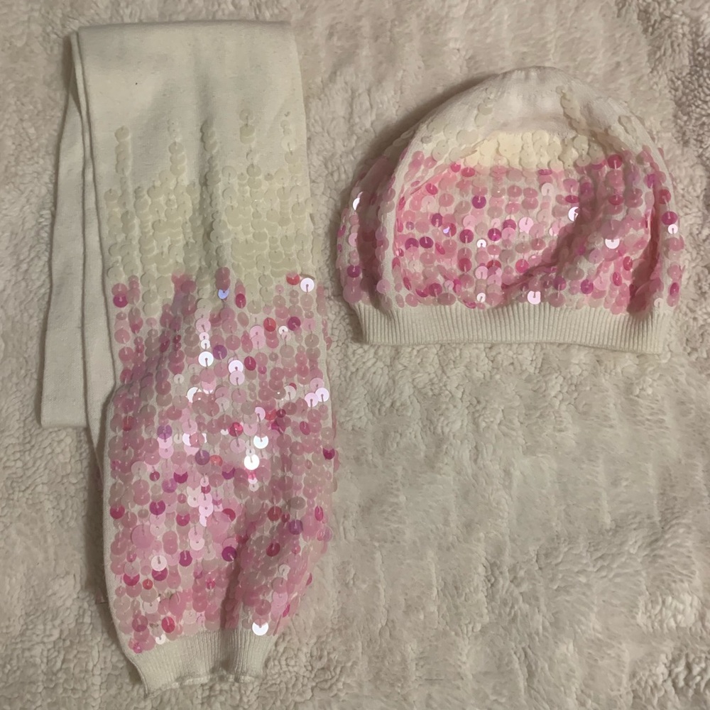 Juicy Couture Kids sequenced hat and scarf set